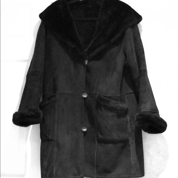 Blue Duck Black Shearling Coat 